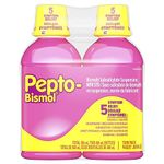 Pepto Bismol Liquid, Upset Stomach Relief, Diarrhea Relief, Heartburn, Nausea, Indigestion, Upset Stomach, Original Flavor, Pack of 2, 480mL each