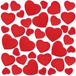 WILDREEDS 48 Pieces Red Heart Iron on Patches, Heart Embroidered Patch for Clothing, T-Shirt, Backpacks, Hats, Jeans, Jackets