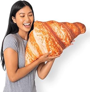 Much Comfort 23" 3D Flaky Croissant Throw Pillow - Made with Super Soft & Ultra Premium Fabric - Cute, Comfortable, Plush, Stuffed Cushion for Home Decor - Holiday Best White Elephant Gift - Medium