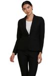 RICKI'S Womens Blazer in High Stretch Luxe Ponte Black, Size- L