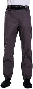 Wader Pants Breathable Fly Fishing Pants with Neoprene Stocking Foot for Fishing Kayaking Grey