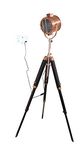 Nauticaz Vintage Marine LED Tripod Floor Lamp Searchlight Studio Decor Home E 27 Lamps, Copper 3 fold