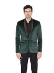 WINTAGE Men's Cotton Velvet Tuxedo Party Blazer : Green