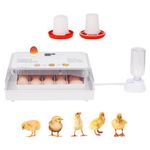 MOGOULUA 15-28 Egg Incubator for Chicks Automatic Incubator Kit with Waterer & Feeder Poultry Brooder Machine Auto Turning Incubator Chicks Hatching Machine for Chickens Ducklings Geese Quails Birds