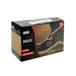 ANSIO® Outdoor Christmas Lights 120 LED 4m/13ft Icicle Lights Outdoor & Indoor Warm White Decorations String Fairy Outside Lights with Timer for Xmas Garden Bedroom & Party|Mains Powered Clear Cable