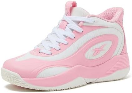 Reebok Open Gym Kids Basketball Shoes for Boys and Girls Sneakers Size Big and Little Kid 11 to 7, Pink/White, 13