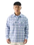 The Souled Store Plaid: Deep Sea Men and Boys Long Sleeve Collared Neck Button Front Cotton Regular Fit Utility Shirts Blue Shirts Casual Button-Down Full Sleeve Casual Workwear Fashionable Stylish