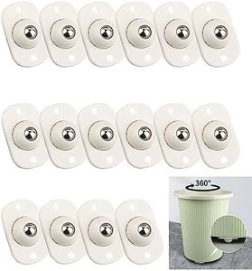 16PCS Self Adhesive Mini Swivel Caster Wheels, 360° Rotation Ball Caster, Stainless Steel Universal Wheel Ball Transfers Pasted on The Bottom of Storage Box Small Furniture DIY Toys for Moving Easily