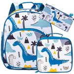 3PCS Dinosaur Backpack for Boys, 12" Toddler Preschool Bookbag and Lunch Box