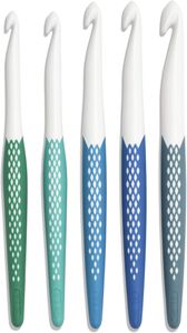 Prym Ergonomic Crochet Hook Set for Wool, 7-12mm, White – 1 Set