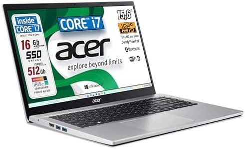 Acer PC portatile Aspire CPU Intel Core i7-1255U 12Th, fino a 4.70 GHz, 10 cORE, RAM 16 Gb, SSD PCIe 512 Gb, 15.6" FullHD, USB, HDMI, WI-Fi, Win 11, Libre Office, Pronto all'Uso