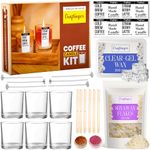 Craftinger DIY Candle Making Kit - Complete Set With 400Gm SOYA Wax, Gel Wax, Jars, Wicks, Pigments, And Labels For Adults & Beginners,Multicolor