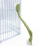 Bird Cage Cleaning Brush,Two Brush Heads,Long-Handled Tool for Cleaning Parrot Cages, Kennels, and Perches,Removes Poop and Keeps Bird Cages Fresh,Essential Bird Cage Accessory