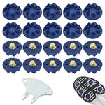 20 Pcs Golf Shoe Spikes, Universal Golf Shoe Cleats, Allround Cricket Spikes, Screw-in Cricket Spikes with Spanner, Thread Cricket Spikes Replacement, Blue Cricket Cleat Set for Most Sneakers