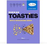 Fine Fettle Dukkah Toasties 110g - Carton of 3. Gourmet Crackers and Healthy Snacks - Gluten Free, Low Carb and Vegan Toasties - 100% Natural with 6 Wholesome Seeds - Crispy Toasted Seed Crackers