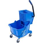 Carlisle FoodService Products 3690814 Mop Bucket with Side Press Wringer, 26-Quart, 6.5-Gallon, Blue