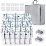 Extra Thick Blocking Mats for Wet and Steam Blocking - Includes Pack of 9, 100 T Pins, 10 Pin Blocker and Storage Bag