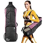 WARRIOR2 Yoga Mat Holder Carrier, Yoga Backpack Fits 1/2 Inch Thick Mat, Large Pockets & Water Bottle Holders | Full Zip Yoga Mat Carrying Bag for Women Men Gym Sport Travel Bike Yoga Accessories