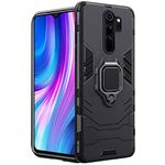 TheGiftKart Tough Armor Mi Redmi Note 8 Pro Bumper Back Case Cover | Ring Holder & Kickstand in-Built | 360 Degree Protection Back Case Cover for Xiaomi Mi Redmi Note 8 Pro (TPU & PC, Black)