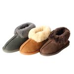 Grand Downunder Boots Ankle Slippers Genuine Shearling Sheepskins Grip Sole Unisex, Grey, 11 Women/10 Men