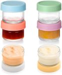 KITCHOP 6 Pack Salad Dressing Container To Go, 1.7oz Small Glass Dressing Containers with Lids, Condiment Containers for Lunch Box, Dipping Sauce Cups Set for Food, Salad Jars with Lids Meal Prep