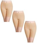 wirarpa Women's Cotton Boy Shorts Underwear Long Leggings Under Shorts Anti Chafe Bloomers Skin Color 3 Packx-Large Beige