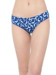 Clovia Women's Cotton Low Waist Outer Elastic Bikini Panty (Pn3529A08_Blue_L)