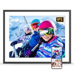 App Digital Photo Album Large Digital Picture Frame - 16.2 inch 32GB Smart Photo Display, Motion Sensor, Auto Rotate, Share Photo via App Email, Free Cloud, Wall Mountable, Womens Gifts for Christmas