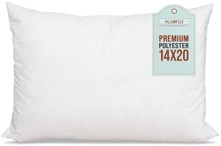 Pillowflex Premium Polyester Pillow Insert - 14x20 Pillow Form - Machine Washable, Accent Throw Insert, Lumbar Pillow Insert for Sham - Back, Travel Pillow, Neck Pillow - 1 Decorative Pillow