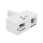 Dynamode ADSL Micro filter and Splitter Adapter For Broadband, Tiscali, Sky, Talktalk, Orange, O2 Modem, Router, DECT, PABX, Phone Systems, Home and Office, Plug n' Play