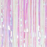 Rainbow Tinsel Foil Fringe Curtains Pink Metallic Tassel Curtain Party Streamers Backdrop for Graduation Birthday Wedding Disco Pastel Unicorn Mermaid Princess Party Decoration 3ft X 8ft