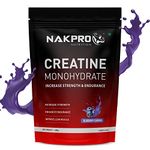 NAKPRO Micronised Creatine Monohydrate Powder 400g, Blueberry | 3g Creatine/Serving | Trustified Certified | Rapid Absorption Pre/Post Workout Supplement for Muscle Repair & Recovery