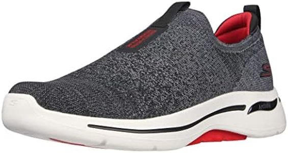 Skechers Men's Gowalk Arch Fit-stretchfit Athletic Slip-on Casual Loafer Walking Shoe Sneaker, Black/Red, 11 X-Wide