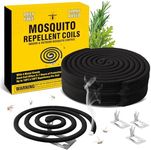 20 Pack Mosquito Repellent Coils, Citronella Plant-Based Natural Mosquito Bug Gnat Repellent for Patio Yard Camping, Up to 7 Hour Protection for Indoor Outdoor Use, with 4 Metal Stands