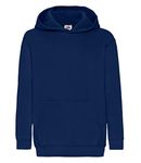 Fruit of the Loom Unisex Kids Pull-over Classic Hooded Sweat, Navy, 14-15 Years (Manufacturer Size:36)