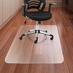 Kuyal Office Chair Mat for Hardwood Floor, 36'' x 48'' Rectangle Transparent Desk Thick Durable Chair Mat for Rolling Chairs, Easy Glide, Floor-Protector