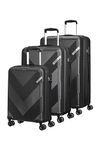 American Tourister Exoline 3-Piece Suitcase Set, Black, Black (Black), Kofferset 3-teilig, Luggage Suitcase Set