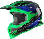 GLX GX23 Dirt Bike Off-Road Motocross ATV Motorcycle Full Face Helmet for Men Women, DOT Approved (Sear Green, Large)