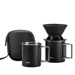 vandroop Portable Pour Over Coffee Maker Set, Collapsible Silicone Coffee Dripper Set, Perfect for Travel, Camping, Home