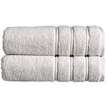 Christy Antalya Large Bath Towels | Set of 2 | 100% Turkish Cotton | 600GSM | Soft Plush Luxury Towel Set | 70cm x 125cm | Quick Dry | Lunar Grey