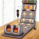 Relaxing Full Body Massage Mat With Heat - 10 Vibrating Nodes, Adjustable Pillows, And Heating Pads for Neck and Back Muscle Relief