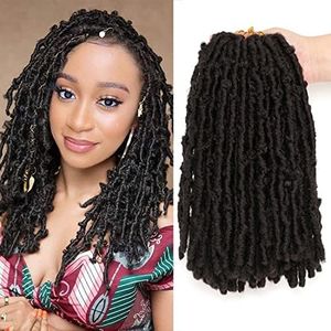 7 Packs Butterfly Faux Locs Crochet Hair 12 Inch Pre-looped Distressed Locs Soft Locs Crochet Hair For Black Women Crochet Braids Hair (12Inch 7Pack, 1B#)