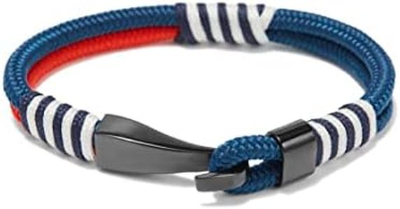 BTEYIVTA Original Handmade Nautical Paracord Rope Braided Sport Bracelets Gift Idea for Men and Women (Blue Ocean, X-Large(Wrist size:7.6-8.1inch))