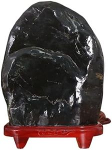 Jefuzh 泰山玉石摆件 Feng Shui Figurine Home Office Decor Chinese Gifts 天然 Raw Natural Stone,原石石敢当客厅办公室靠山石奇石观赏石头工艺品 9432