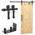 Signstek 6.6FT Sliding Barn Door Hardware Kit Heavy Duty with Adjustable Floor Guide (I Shape Hanger)