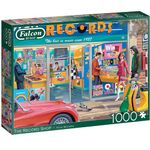 Falcon The Record Shop - 1000 Piece Jigsaw Puzzle for Adults - Beautifully Illustrated 1000Pc Adults Jigsaw Puzzle - Fun Activity for at Home, Puzzles for Rainy Days, Birthday Jumbo