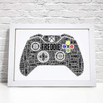 Personalised Xbox Controller Gaming Word Art Print - Gamer Birthday, Fathers Day Gift - Dad, Daddy Gifts - A5, A4 Prints & Framed