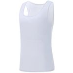 GCTBL Women Chest Binder Slim Fit Straps Tank Top Breathable Corset (GR, L) Grey