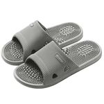 Reflexology Slippers Foot Massager for Plantar Fasciitis Acupressure Acupuncture Slippers Arthritis Pain Relief for feet Man Women Stress Relief Gifts (Grey, UK Men 6-6.5)