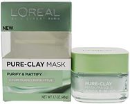 L'Oréal Paris Skincare Pure-Clay Face Mask with Eucalyptus for Oily and Shiny Skin to Purify and Matify, 1.7 Ounce (Pack of 1)